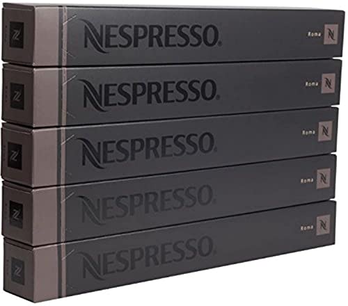 Nespresso Roma Café 50 Cápsulas Vainas 5 Mangas Larga Caducidad