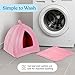 Cat House - Indoor Bed with Removable Foam Cushion - Pet Tent for Puppies, Rabbits, Guinea Pigs, Hedgehogs, and Other Small Animals by PETMAKER (Pink)