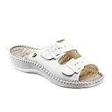 brida metalica sin fin Cuero Scholl Sandalias sin brida de fin de semana, White, 36 2/3 EU
