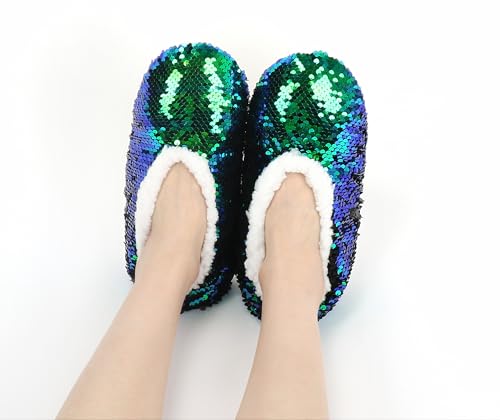 Image of Panda Bros Womens Ballerina Sequin Slippers, Bling House Slippers With Grippers