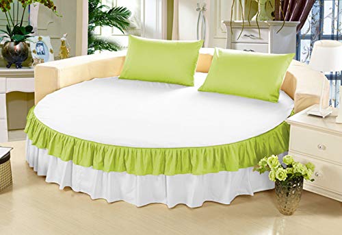 Falda de cama redonda en algodón egipcio de 600 hilos bicolor salvia 2