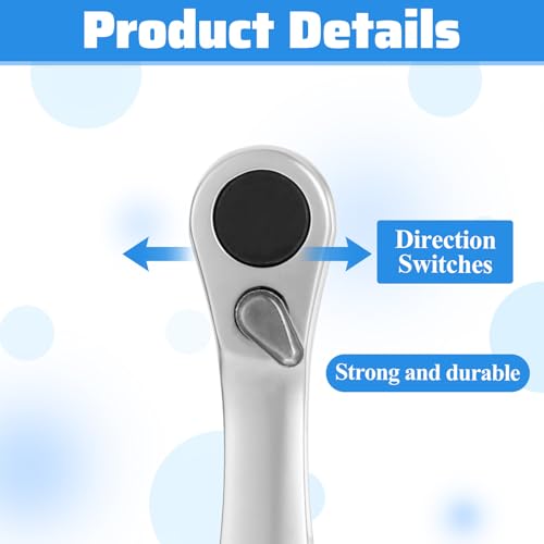 Image of 1 /4 Inch Drive Micro Ratcheting Bit Driver, Mini Ratchet 72-Tooth Ratchet Screwdriver, 1 /4 Hex Ratchet 90 Degree Right Angle Close Quarters Pocket Angled Screwdriver for Tight Spaces