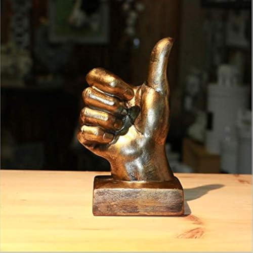 Estatua Decorativa de Mano Thumbs-up Dorado 6 pulgadas miniatura 1