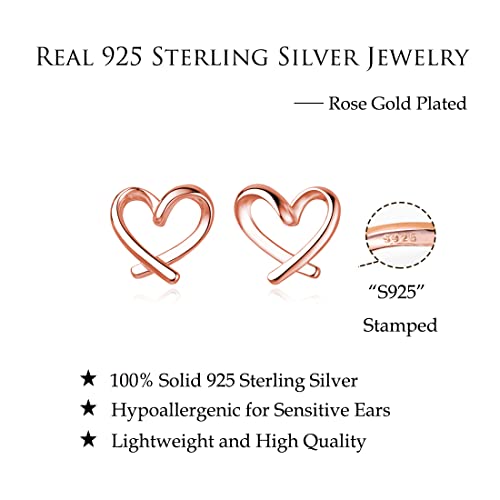 Reffeer 925 Sterling Silver Love Heart Clip On Earrings No Piercing Cuffs For Women Girls Heart Wrap Earrings (C-Rose Gold) #TOP6