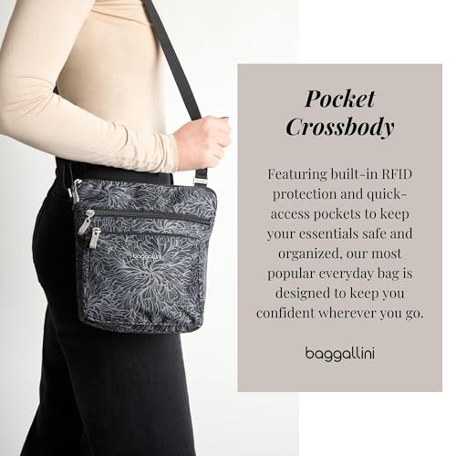 Image of Baggallini Pocket Crossbody Bags for Women 8x8 Small Lightweight Durable Water-resistant Travel Purse W /Rfid