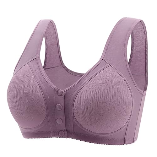 Yinguo Reggiseno comodo per gli anziani 2023 nuovo comodo reggiseno con bottone con chiusura frontale reggiseni in cotone per donne anziane donna S reggiseni sportivi, B - viola, 3XL Yinguo Reggiseno comodo per gli anziani 2023 nuovo comodo reggiseno con bottone con chiusura frontale reggiseni in cotone per donne anziane donna S reggiseni sportivi, B - viola, 3XL