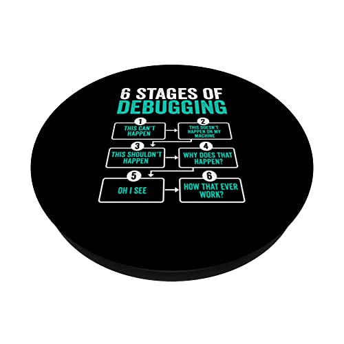 Debugging Full Stack Coder Software Developer PopSockets Swappable PopGrip, Black - Image 2