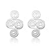 925 Sterling Silver Tribal Celtic Knots Double Spirals Ancient Symbol Tiny Post Stud Earring 14 mm