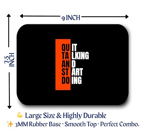 Image of Elegant Mouse Pad - Non-Slip Rubber Base, Smooth Surface for Precision - 9 x 7.5 Inches, 3MM Thickness Desk Setups