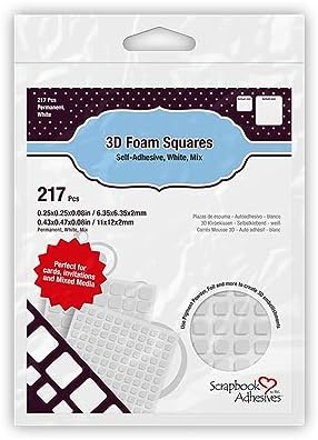 Scrapbook Adhesives BY 3L 3D Foam Squares,White,Mixed