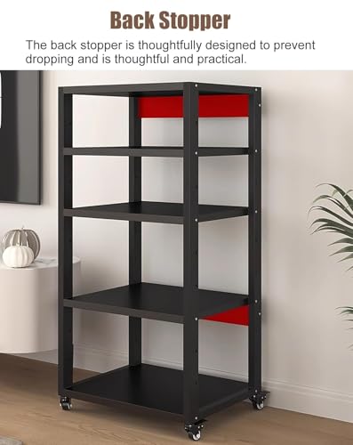 Gabinete de audio compacto de 2 niveles con ruedas para maximizar el espacio en casa 7