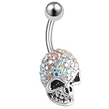 14 Gauge 1.6mm 3/8 10mm cute belly ring navel bar surgical steel unique button AWGI Body Piercing Jewelry
