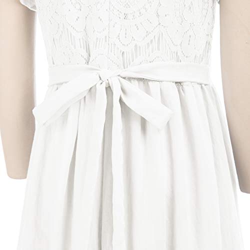 Big Girls First Holy Communion Dresses Flutter Sleeve Maxi Long Dress Ivory 12Y #TOP5