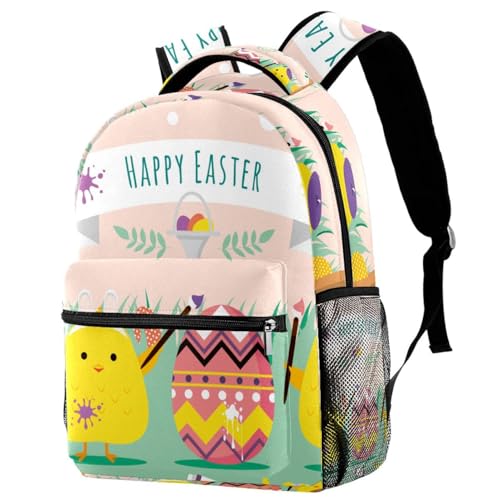 Sac à dos d'école fille et garçon imprimé œufs de Pâques