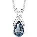1.50 cts Pear Shape London Blue Topaz Pendant in Sterling Silver Rhodium Nickel Finish