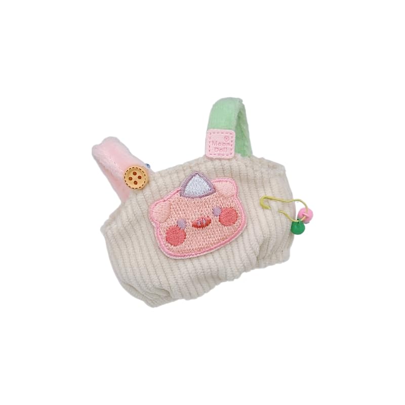 Juego de ropa de muñeca Labubu de 17 cm para accesorios de labubu de 17 cm, no solo ropa de muñeca (1 mameluco de cerdito blanco)