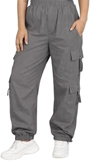 Messica Women’s 6-Pocket Cargo Pants | Cotton Blend Casual Regular-Fit Full-Length Trousers Price In India