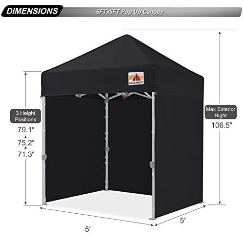 Image of ABCCANOPY Commercial Pop Up Canopy Tent with Sidewalls 5X5,Black