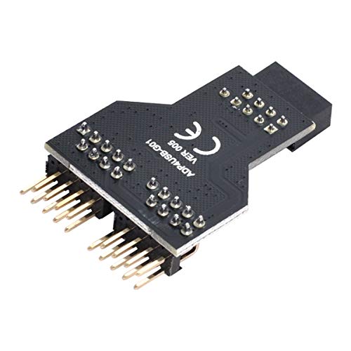 Image of Chenyang 9Pin USB Header Male 1 to 2 Female Extension Splitter Cable Connector Adapter Motherboard USB Hub USB 2.0
