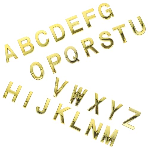 Panneaux de lettres d'adresse relief 3D alphabet complet en ABS doré pour extérieur