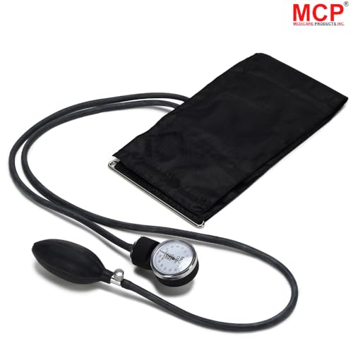 Image of MCP Healthcare Aneroid Arm Blood Pressure Monitor: Manual Sphygmomanometer (Black)