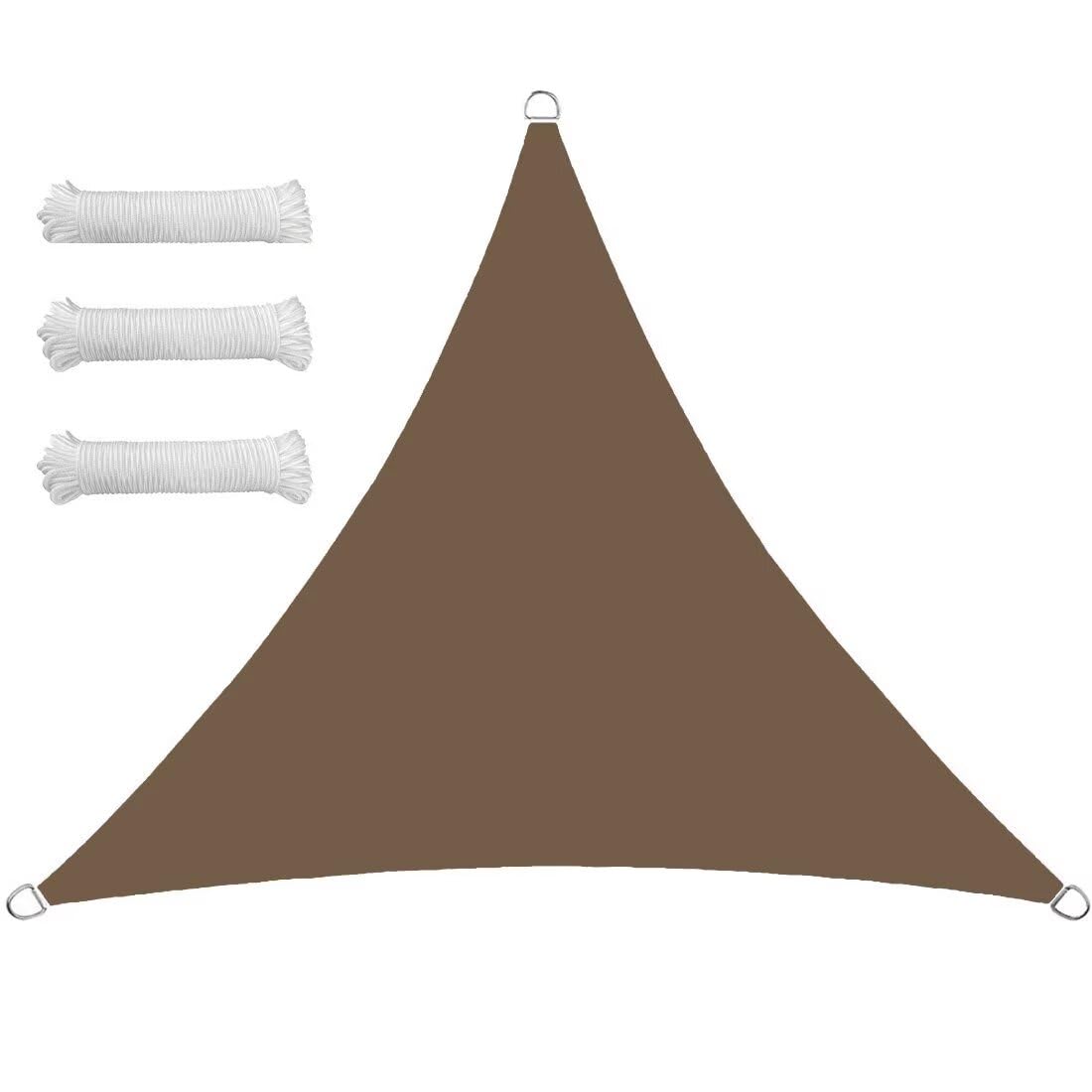 Voile d'ombrage marron 5,6m carré et triangle imperméable pour terrasse