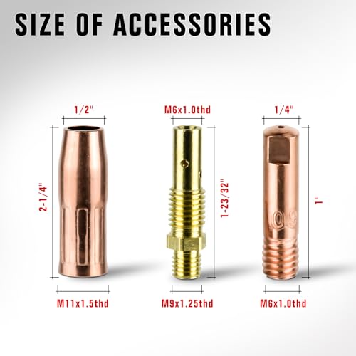 YesRight Acessório de pistola de solda Mig, kit de substituição de soldador de 0,1 cm para Lincoln M
