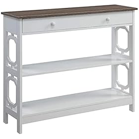 Convenience Concepts Omega 1 Drawer Console Table, Driftwood Top / White Frame 41aMThdclXS. SS280