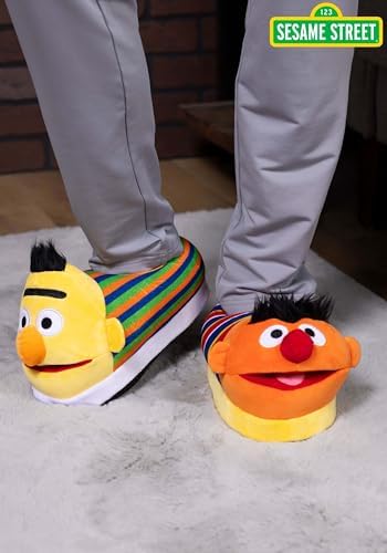 FUN.COM Bert & Ernie Plush Slippers for Adults | Sesame Street Gifts Small/Medium | Image 1