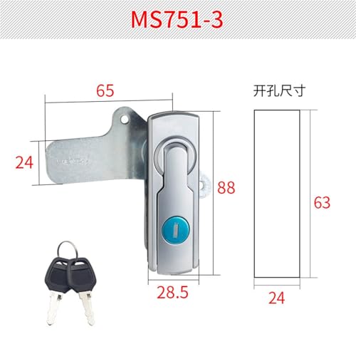 Cerradura MS751 cromada para evitar vibraciones en cajas de distribución 2