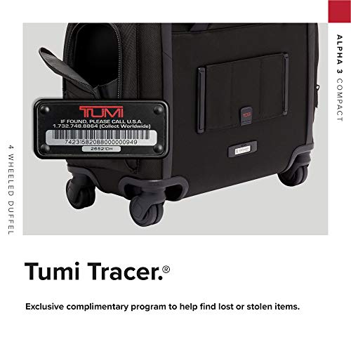 TUMI - Alpha 3 Compact 4 Wheeled Carry-On Duffel Bag - Travel Rolling Luggage for Men and Women - Black