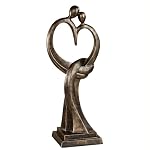 Touch of Class Everlasting Love Sculpture Bronze One Size, Crafted from Resin, Measures 20 inches in Height - Modern Decorative Sculptures for Table, Wedding, Anniversary - Sign of I Love You Statue