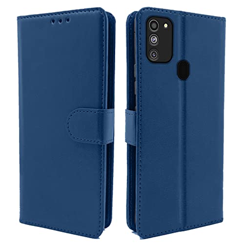 Pikkme Samsung Galaxy M21 2021 / M30s / M21 Flip Cover Leather Wallet Case & Cover Shockproof TPU for Samsung Galaxy M21 2021 / M30s / M21 (Blue)- Best and cheap mobile covers in India