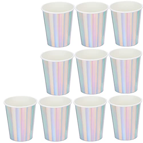 Tixiyu 20 Vasos de Papel Elegantes y Brillantes para Fiestas, Adecuados para Decoración de Festivales, Cumpleaños y Fiestas, Taza Caliente Ecológica para, café, té (Plata)