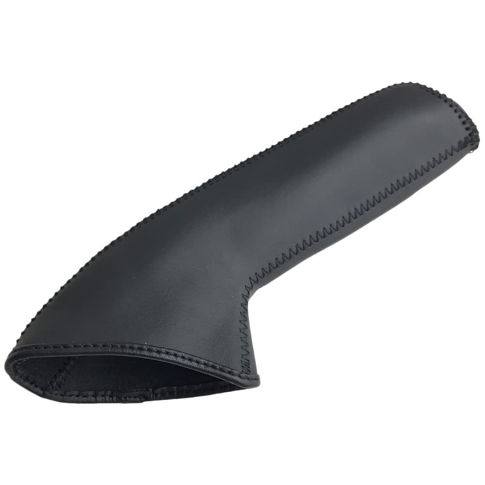 Handbremsengriffe Autohandbremsabdeckungen for Nissan passen Tiida 2011 ~ Automatische Handbremsabdeckung echte Ledergriffe schwarz/roter Faden Handbremse Abdeckung(Noir)