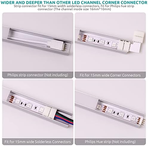 12 Pack Led Aluminum Profile for Philips Hue Led Strip Lights etc,1m/3.3ft U-Shape Led Aluminum Channel, Led Diffuser with Milky White Cover, End Caps and Metal Mounting Clips (12Meter)