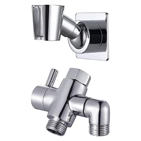 YDmeet Shower Arm Diverter Valve with Shower Head Holder Brass （Polish Chrome） Cover