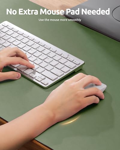 Image of YSAGi PU Leather Desk Pad Protector - Non-Slip Waterproof Desk Mat for Office & Home, Easy Clean Large Mouse Pad & Laptop Writing Blotter 23.6 inchx13.8 inch Bamboo Green