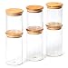 Produktbild EZOWare 6er Set 450ml + 700ml Luftdicht Glas Vorratsdosen, Vorratsgläser aus Borosilikatglas Küche Lebensmittel Lagerung Behälter mit Bambus Deckel