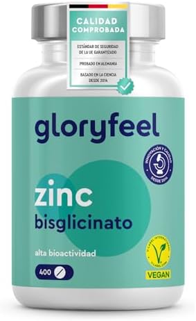 Zinc 25mg - 400 Tablets (+1 year) - Pure Zinc Bisglycinate (Zinc ...