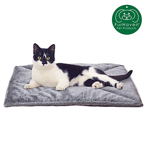 Furhaven Pet Dog Bed Heating Pad | ThermaNAP Quilted Faux Fur Insulated Thermal