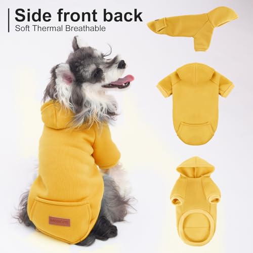 Image of 2 Pack Dog Hoodie Warm Hood Dog Sweater Cold Weather Small Dogs Sweatshirt Comfort Pet Clothes for Small Medium Dogs with Pockets Cats Chihuahua Clothes for Male Female Girl Boy Sporty Daily Wear
