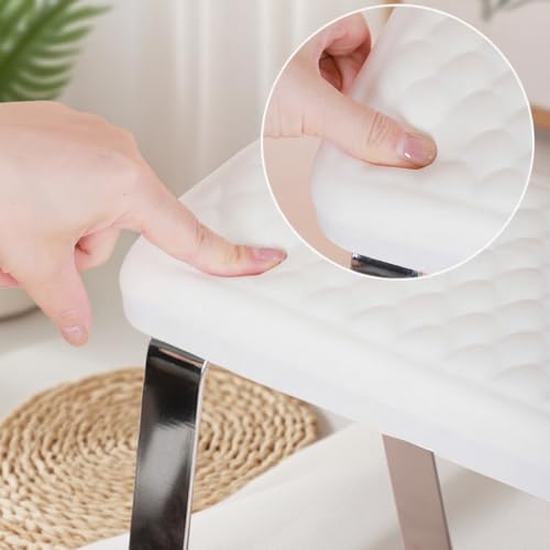 Banqueta de pedicure de acero inoxidable blanca miniatura 5