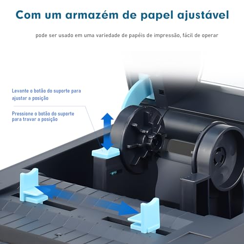 Impressora Termica Portatil para Recibos e Documentos, Não Fiscal, Impressão de Códigos de Barras e