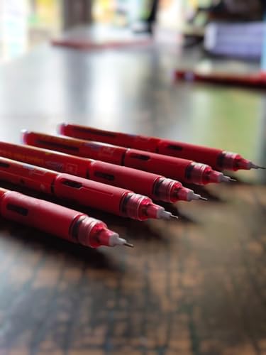 Image of Figo Moow Liquid Roller Pen (Pack of 10 - Red) (Red)