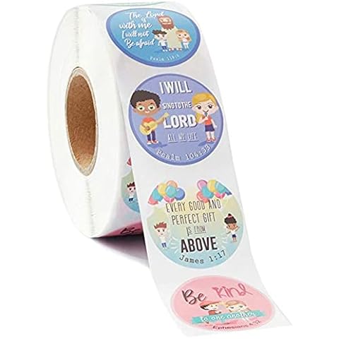 Zonster 500pcs Reward Stickers for Kids, Religious Stickers Bible Verse Sticker for Kids Boy Girls Classic Toys Cartoon Stickers Decal Cover