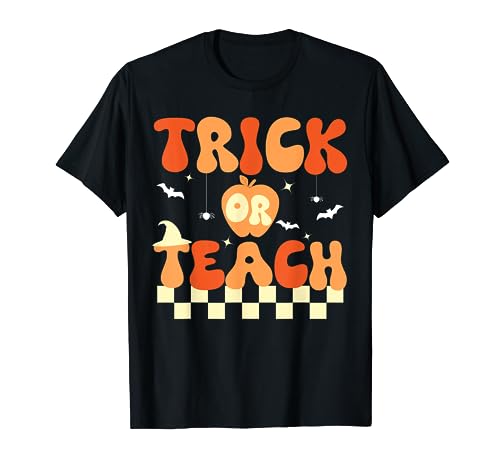 Groovy Halloween Trick Or Teach Ghost Teacher Student T-Shirt