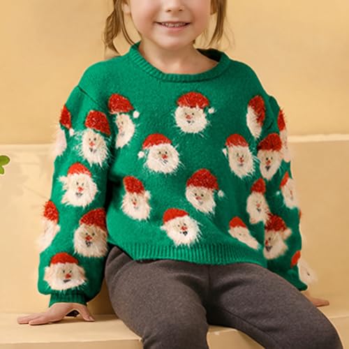 Image of Christmas Sweater for Women, Cute Long Sleeve Crew Neck Santa Claus Knitted Sweater Ugly Christmas Sweater Pullover Top