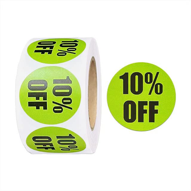 MajorCrafts 500 Labels per roll 2.5cm 1" Percentage Off Sale Promotion Round Sticker Labels (10 Off - V027)