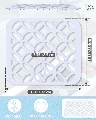 Protector de fregadero de silicona blanco (paquete de 2 piezas, 12x11 pulgadas) 5
